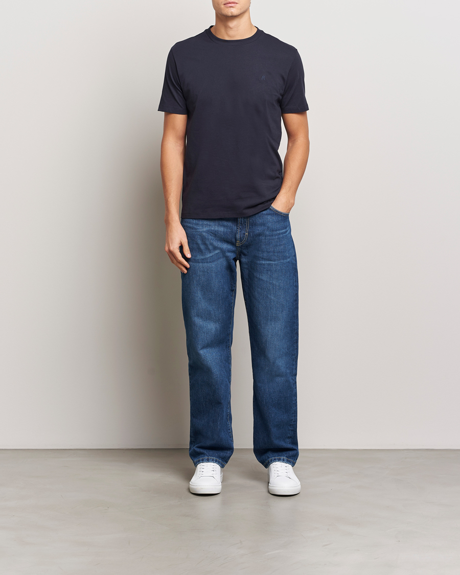 Homme | T-shirts | Replay | Tonal Logo Crew Neck T-Shirt Navy