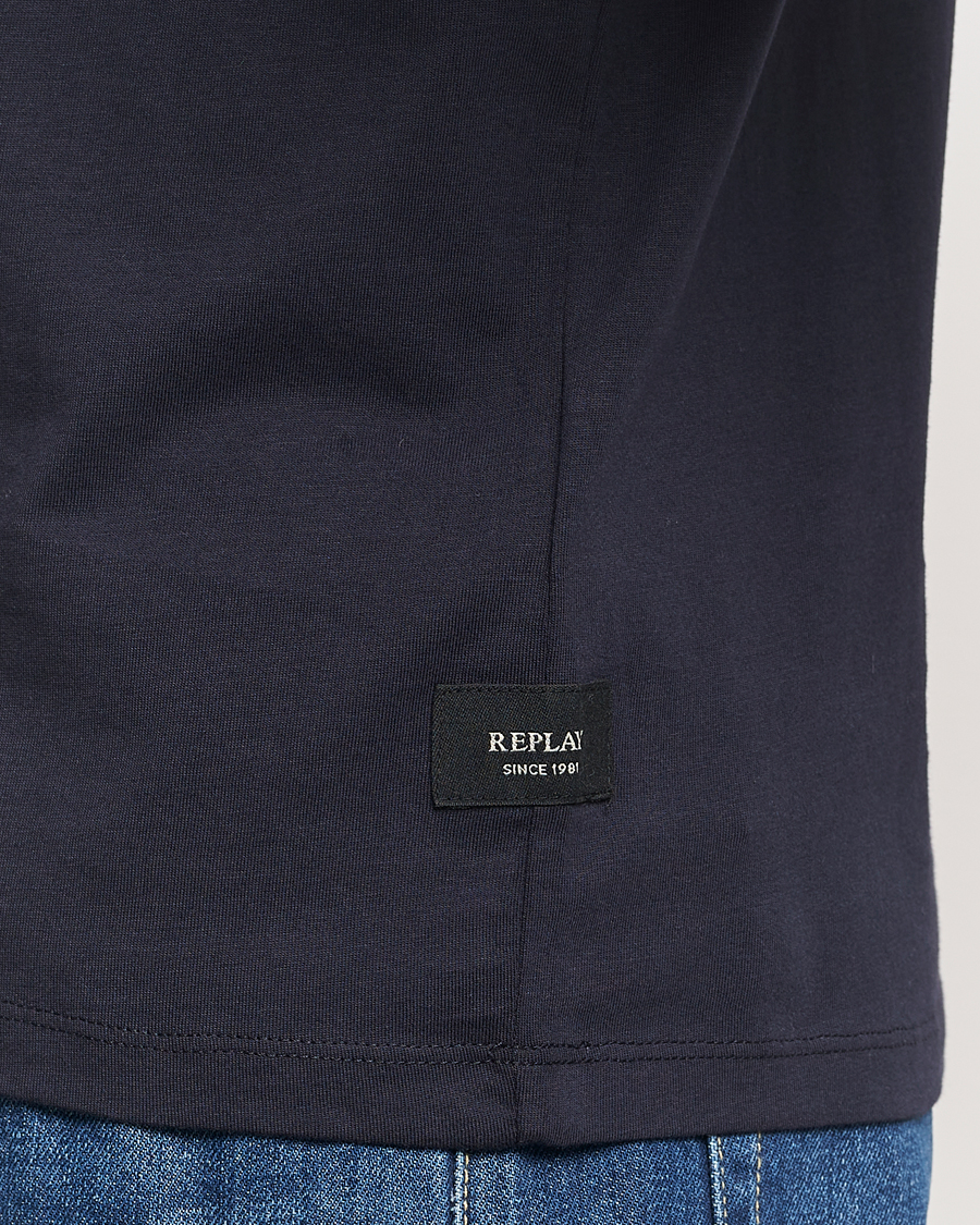 Homme | T-shirts | Replay | Tonal Logo Crew Neck T-Shirt Navy