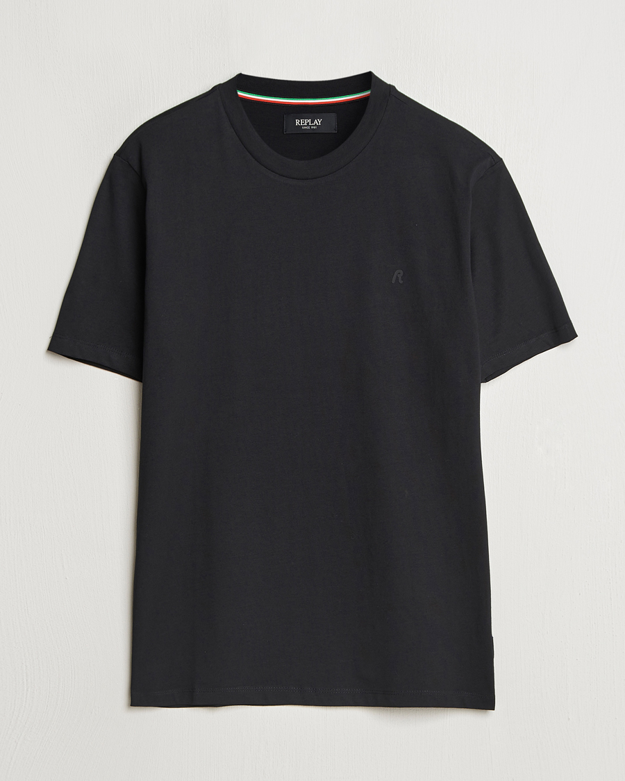 Homme | T-shirts | Replay | Tonal Logo Crew Neck T-Shirt Black