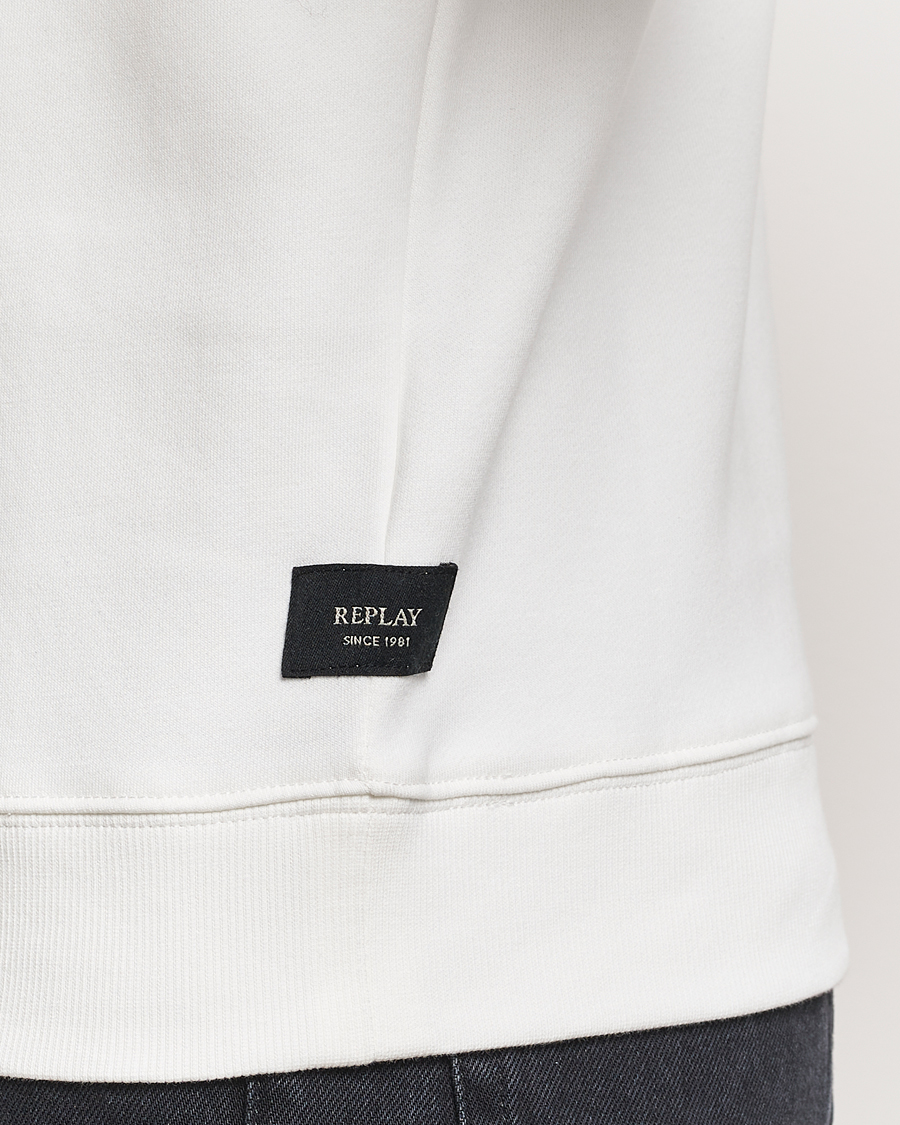 Homme | Pulls Et Tricots | Replay | Tonal Logo Crew Neck Sweatshirt Off White