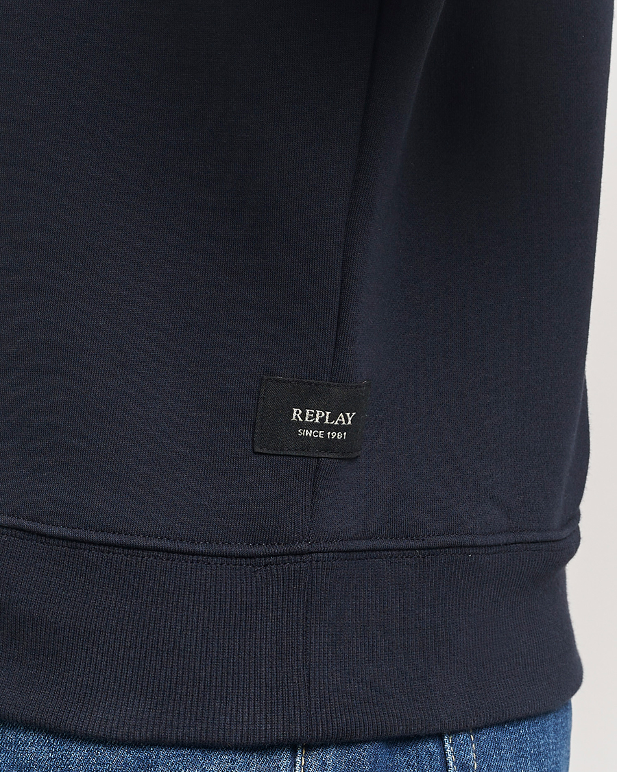 Homme | Pulls Et Tricots | Replay | Tonal Logo Crew Neck Sweatshirt Navy