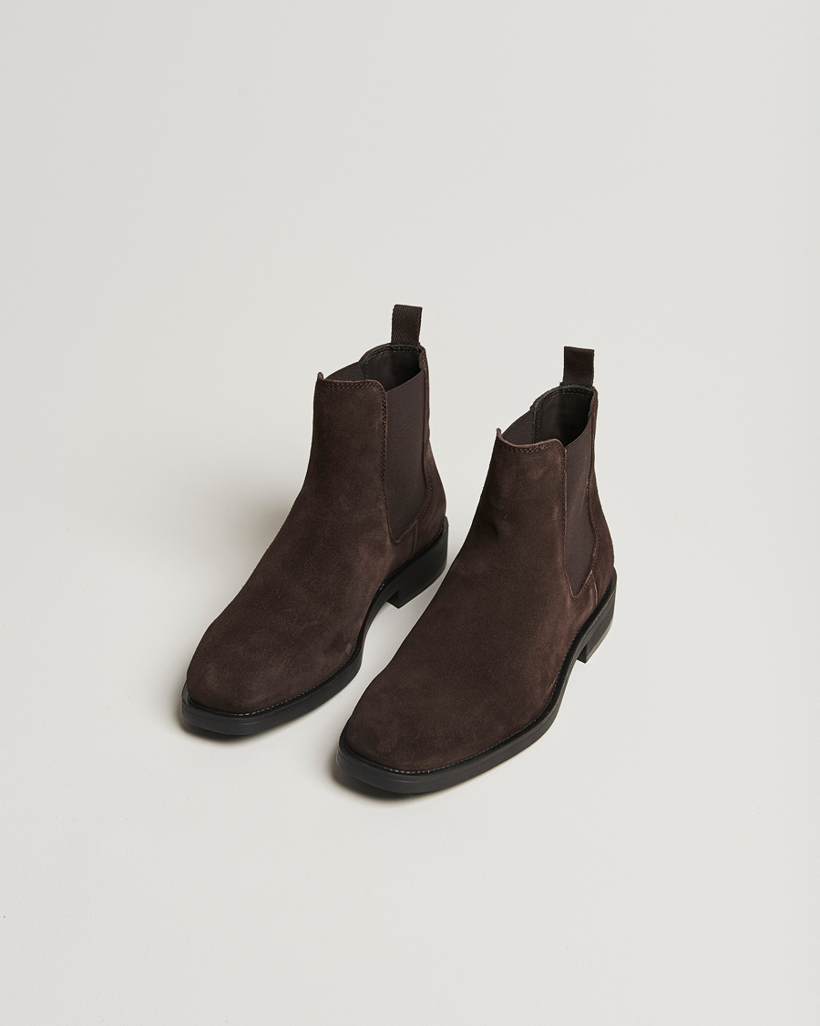 Homme | GANT Rizmood Suede Chelsea Boot Dark Brown | GANT | Rizmood Suede Chelsea Boot Dark Brown