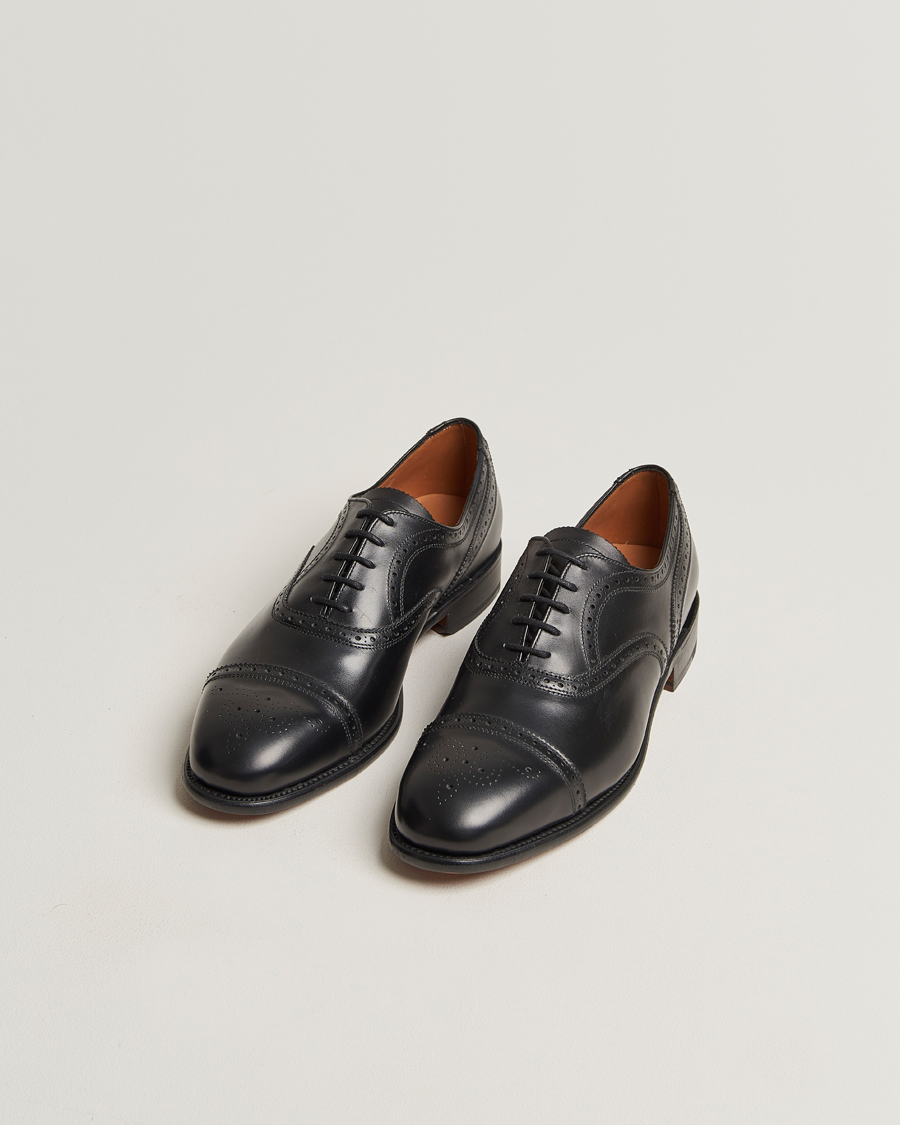 Homme | Sanders Moorgate Calf Semi Brogue Oxford Black | Sanders | Moorgate Calf Semi Brogue Oxford Black