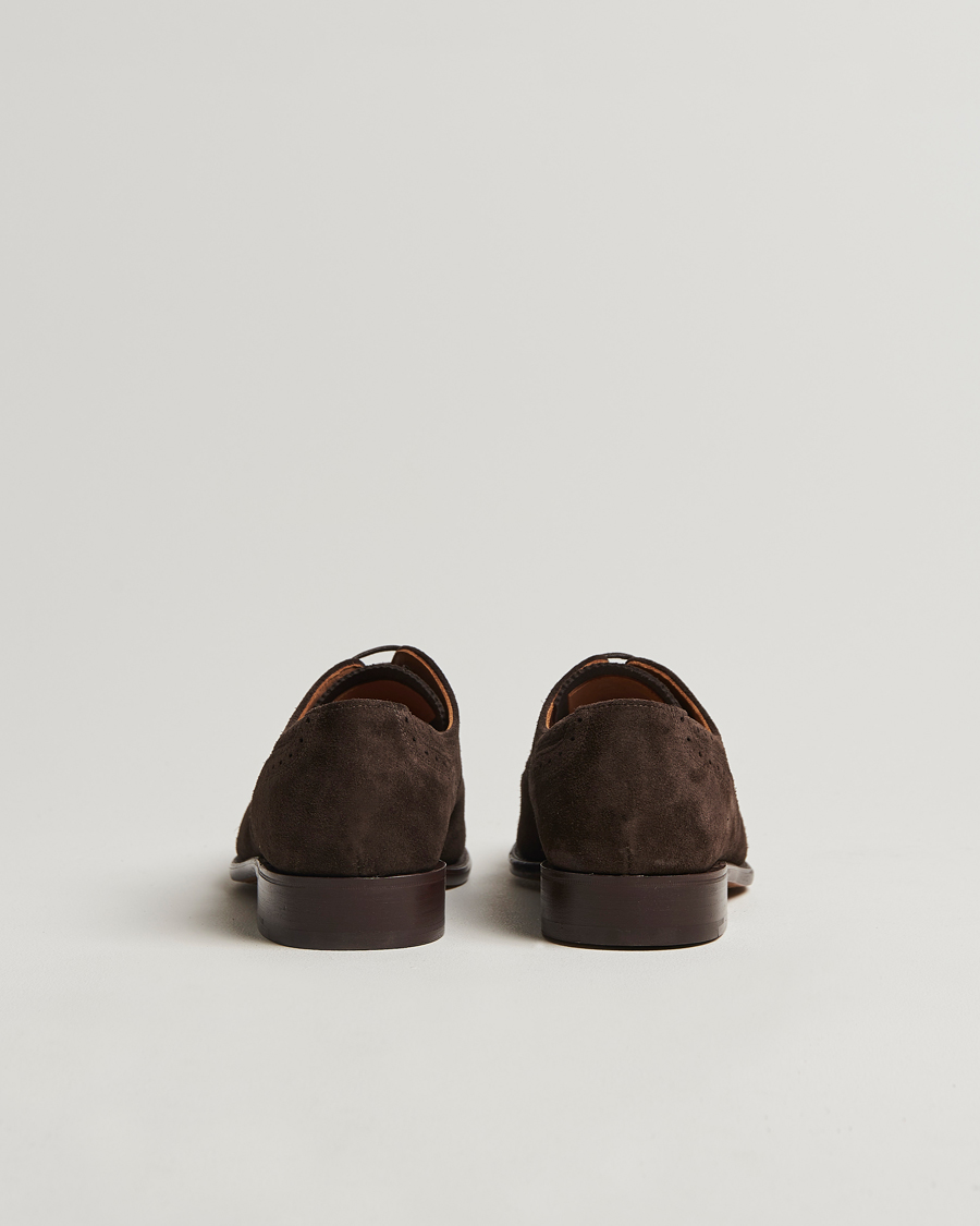 Homme | Sanders Moorgate Suede Semi Brogue Chocolate | Sanders | Moorgate Suede Semi Brogue Chocolate