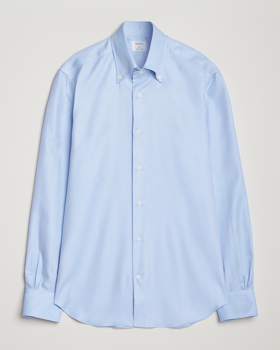 Homme | Chemises | Mazzarelli | Soft Twill Button Down Shirt Light Blue