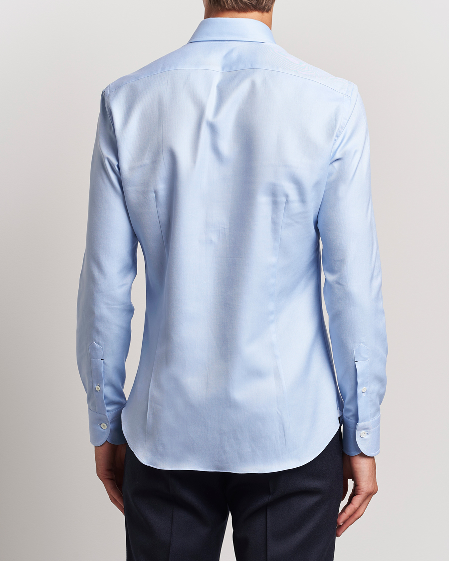 Homme | Chemises | Mazzarelli | Soft Twill Button Down Shirt Light Blue