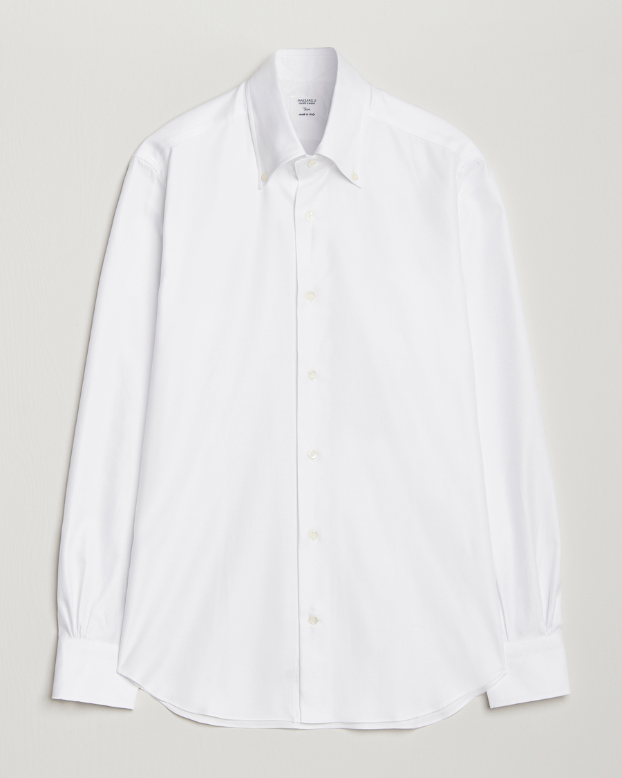 Homme | Chemises | Mazzarelli | Soft Twill Button Down Shirt White