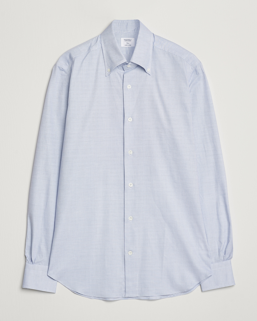 Homme | Chemises | Mazzarelli | Soft Cotton Button Down Shirt Light Blue