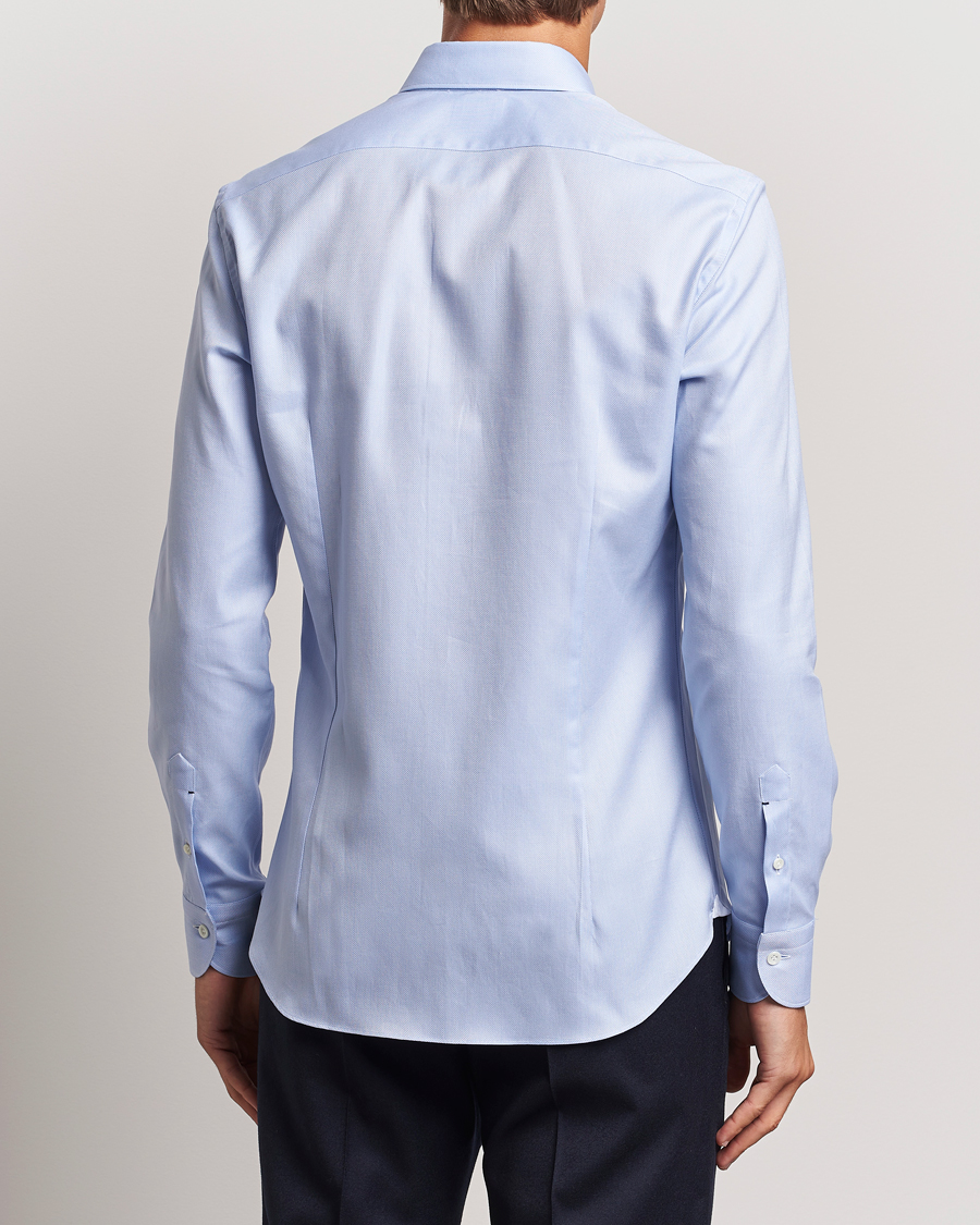 Homme | Chemises | Mazzarelli | Soft Oxford Cut Away Shirt Light Blue