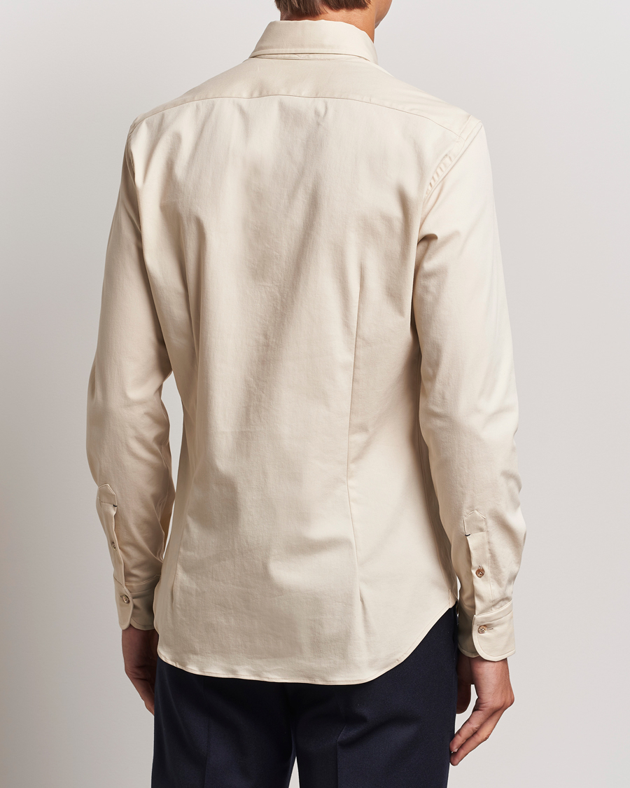 Homme | Chemises | Mazzarelli | Soft Garment Dyed Button Down Shirt Beige