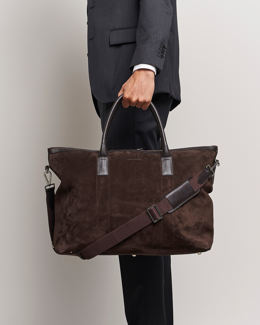 Homme |  | Oscar Jacobson | Weekend Bag Soft Leather Chocolate Brown