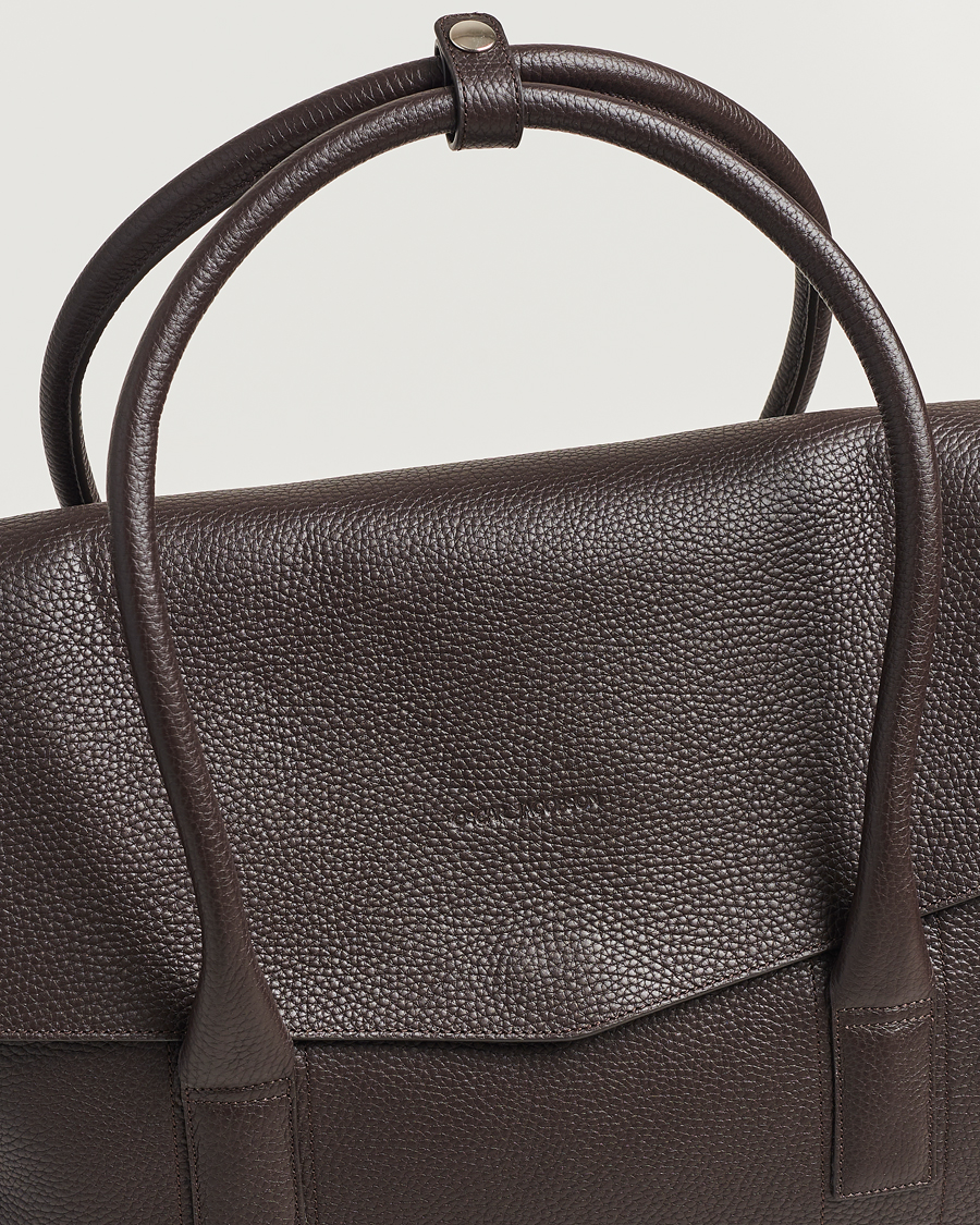 Homme | Oscar Jacobson Overnight Leather Bag Dark Mud Brown | Oscar Jacobson | Overnight Leather Bag Dark Mud Brown