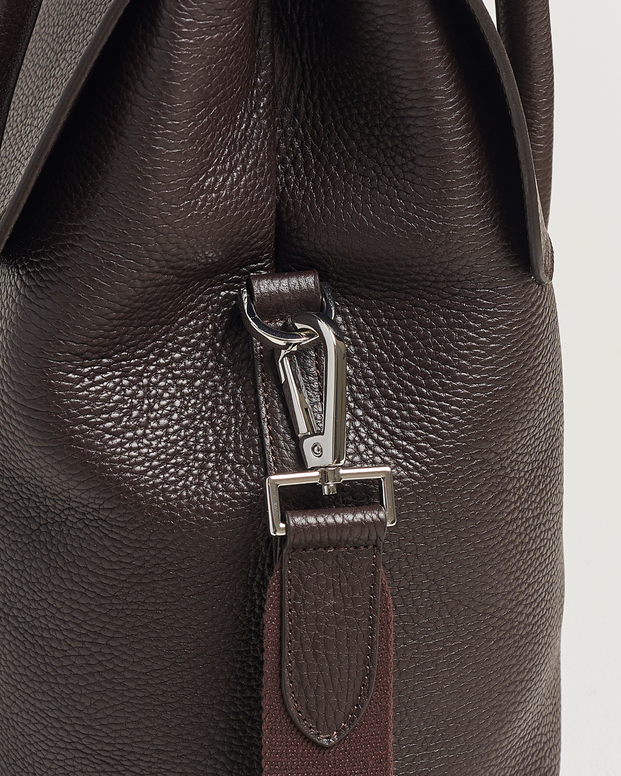 Homme | Oscar Jacobson Overnight Leather Bag Dark Mud Brown | Oscar Jacobson | Overnight Leather Bag Dark Mud Brown