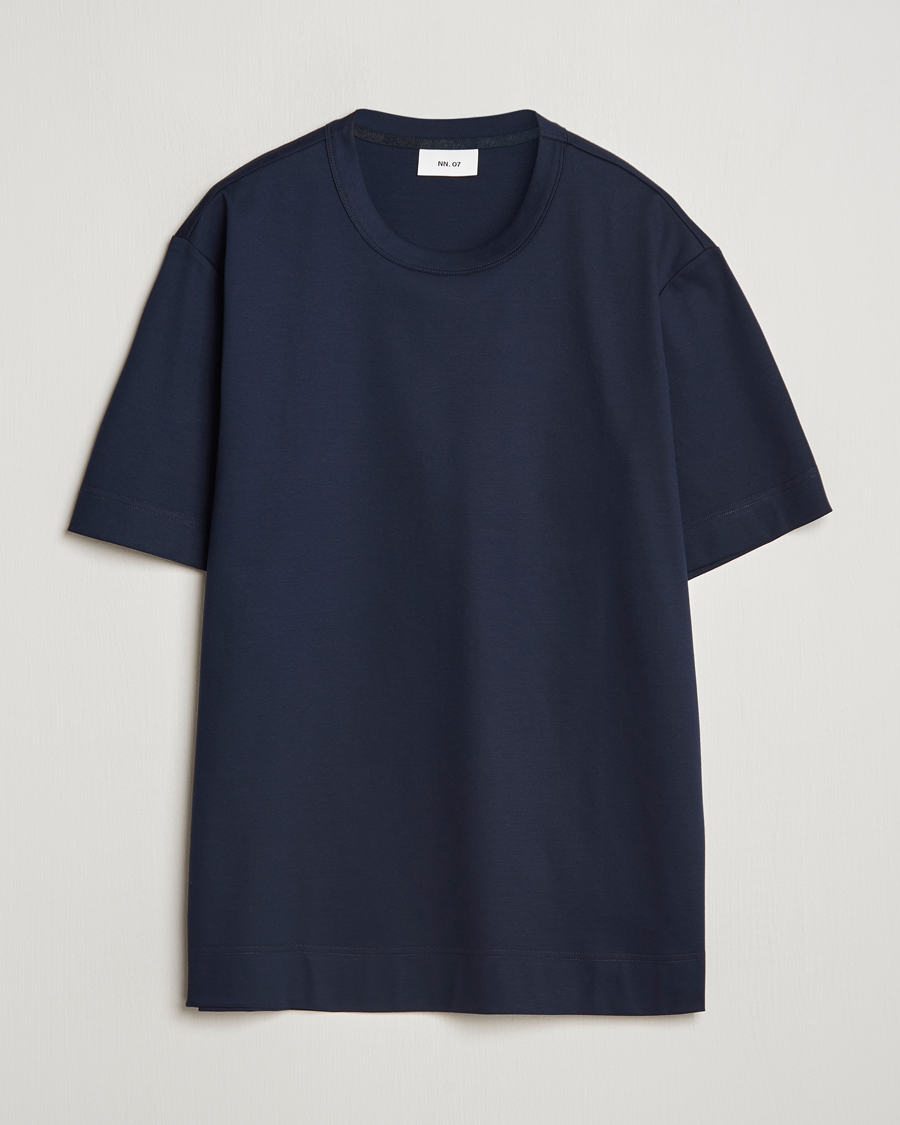 Homme | T-shirts | NN07 | Pedro Mercerized Crew Neck T-Shirt Navy Blue