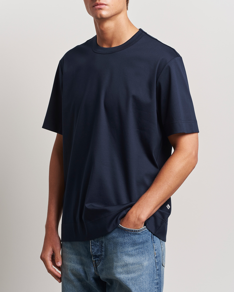 Homme | T-shirts | NN07 | Pedro Mercerized Crew Neck T-Shirt Navy Blue