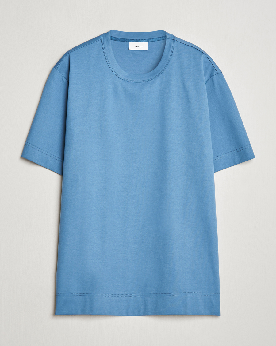 Homme | T-shirts | NN07 | Pedro Mercerized Crew Neck T-Shirt Blue Jasper