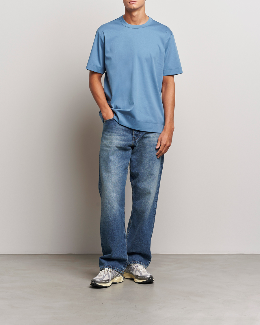 Homme | T-shirts | NN07 | Pedro Mercerized Crew Neck T-Shirt Blue Jasper