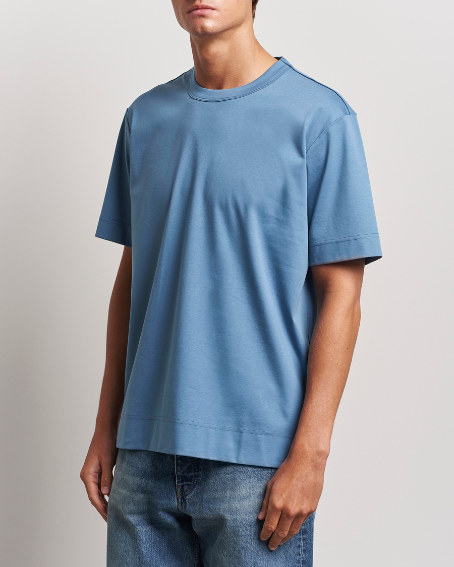 Homme | T-shirts | NN07 | Pedro Mercerized Crew Neck T-Shirt Blue Jasper