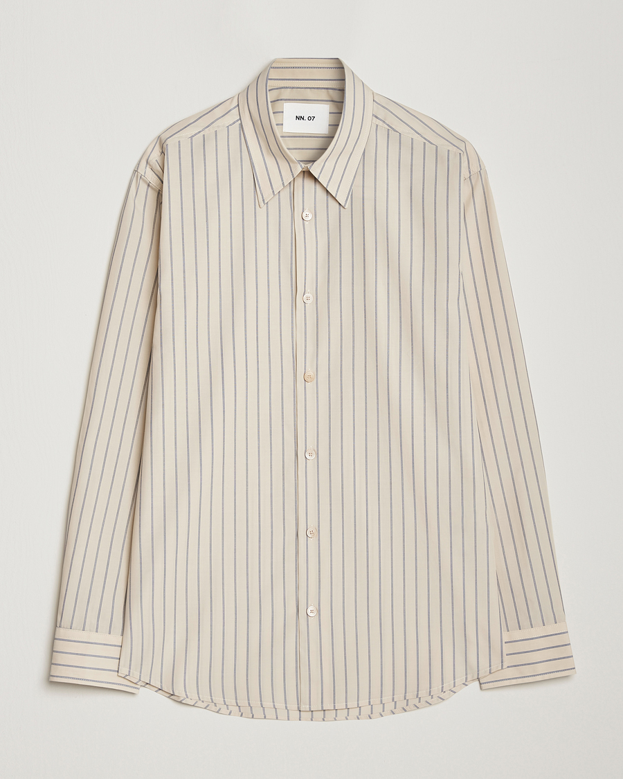 Homme | Chemises | NN07 | Quinsy Striped Shirt Khaki