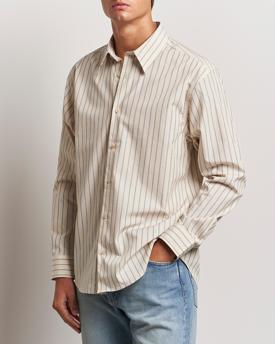 Homme | Chemises | NN07 | Quinsy Striped Shirt Khaki