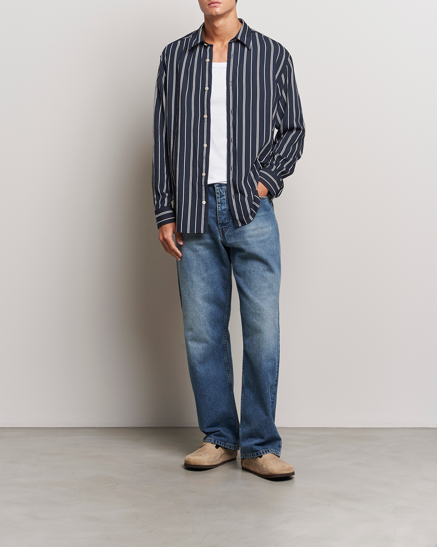 Homme | Chemises | NN07 | Quinsy Striped Shirt Navy/White