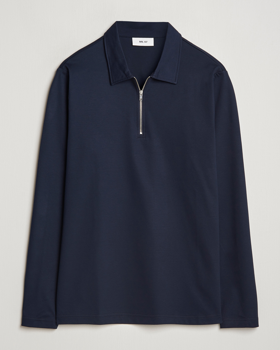 Homme | Pulls Et Tricots | NN07 | Ross Long Sleeve Half Zip Polo Navy Blue