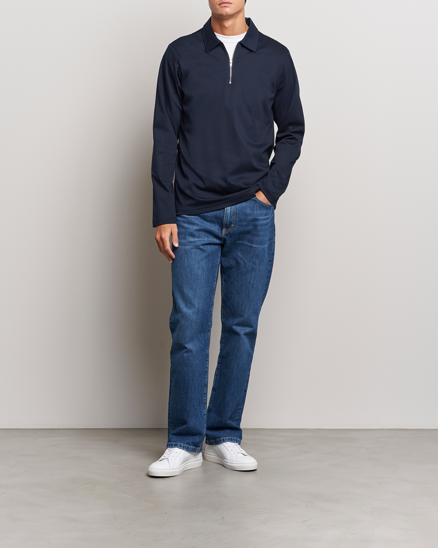 Homme | Pulls Et Tricots | NN07 | Ross Long Sleeve Half Zip Polo Navy Blue
