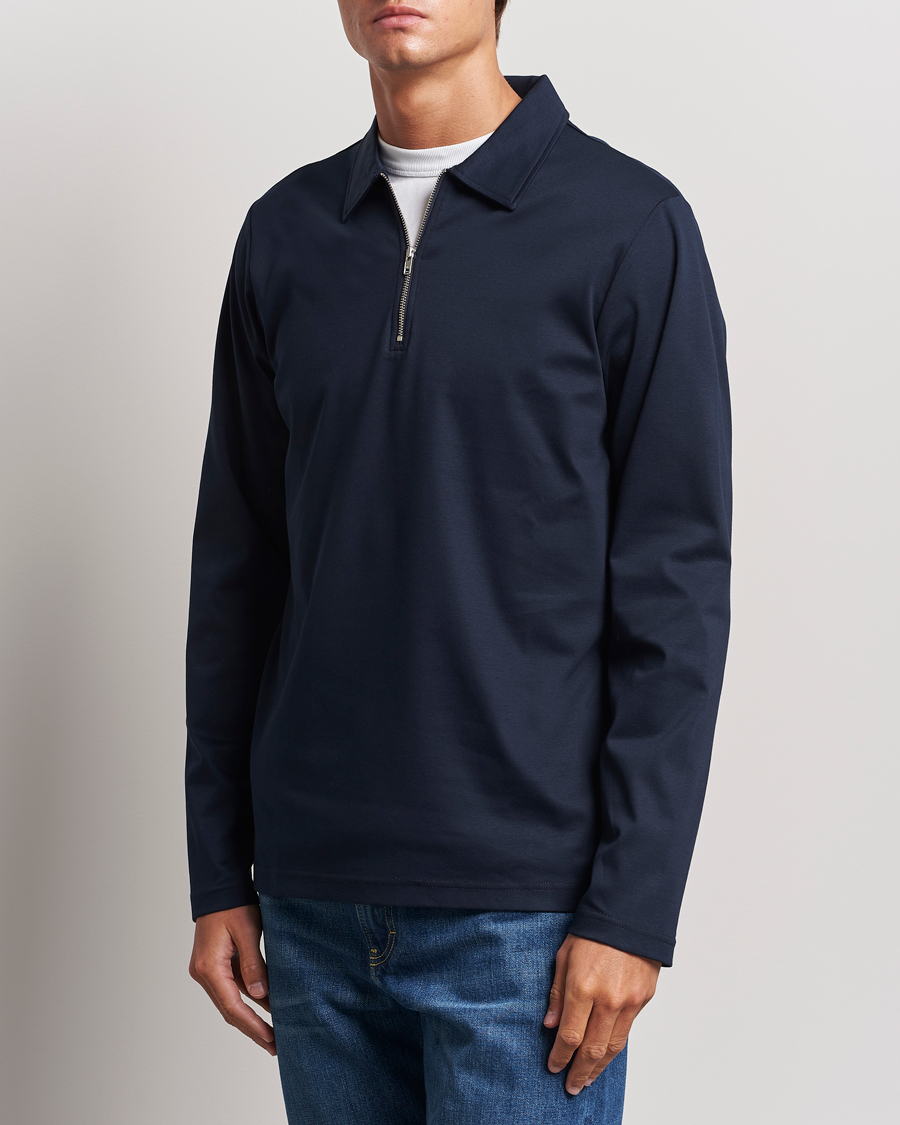 Homme | Pulls Et Tricots | NN07 | Ross Long Sleeve Half Zip Polo Navy Blue
