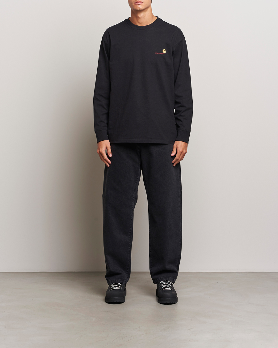 Homme | T-shirts | Carhartt WIP | American Script Long Sleeve T-Shirt Black