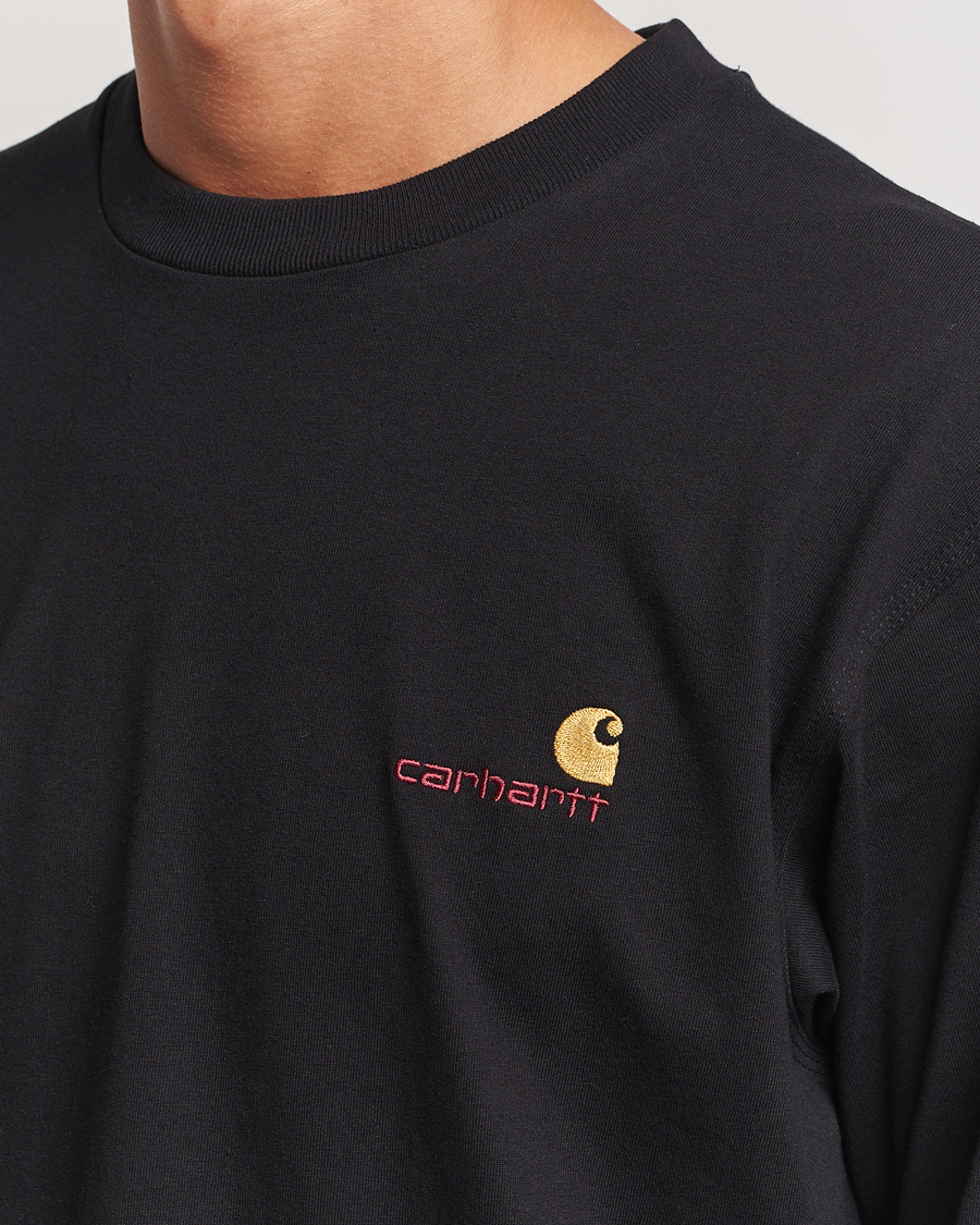 Homme | T-shirts | Carhartt WIP | American Script Long Sleeve T-Shirt Black