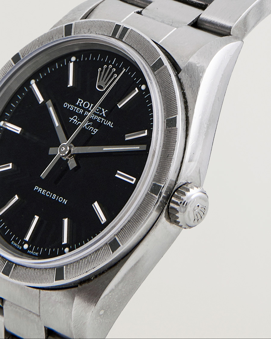 Homme | Rolex Pre-Owned Air King 14010M Oyster Perpetual Steel Black | Rolex Pre-Owned | Air King 14010M Oyster Perpetual Steel Black