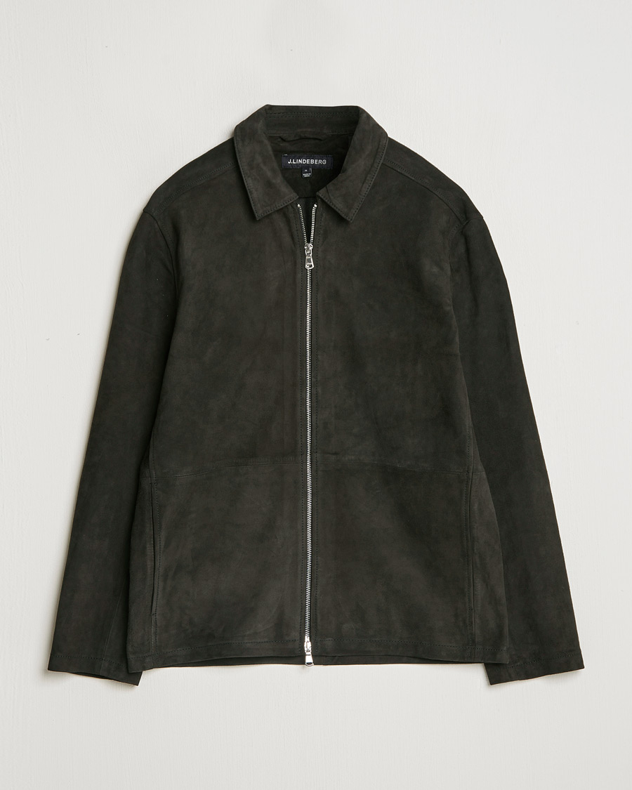 Homme | Manteaux Et Vestes | J.Lindeberg | Jonah Suede Overshirt Washed Black