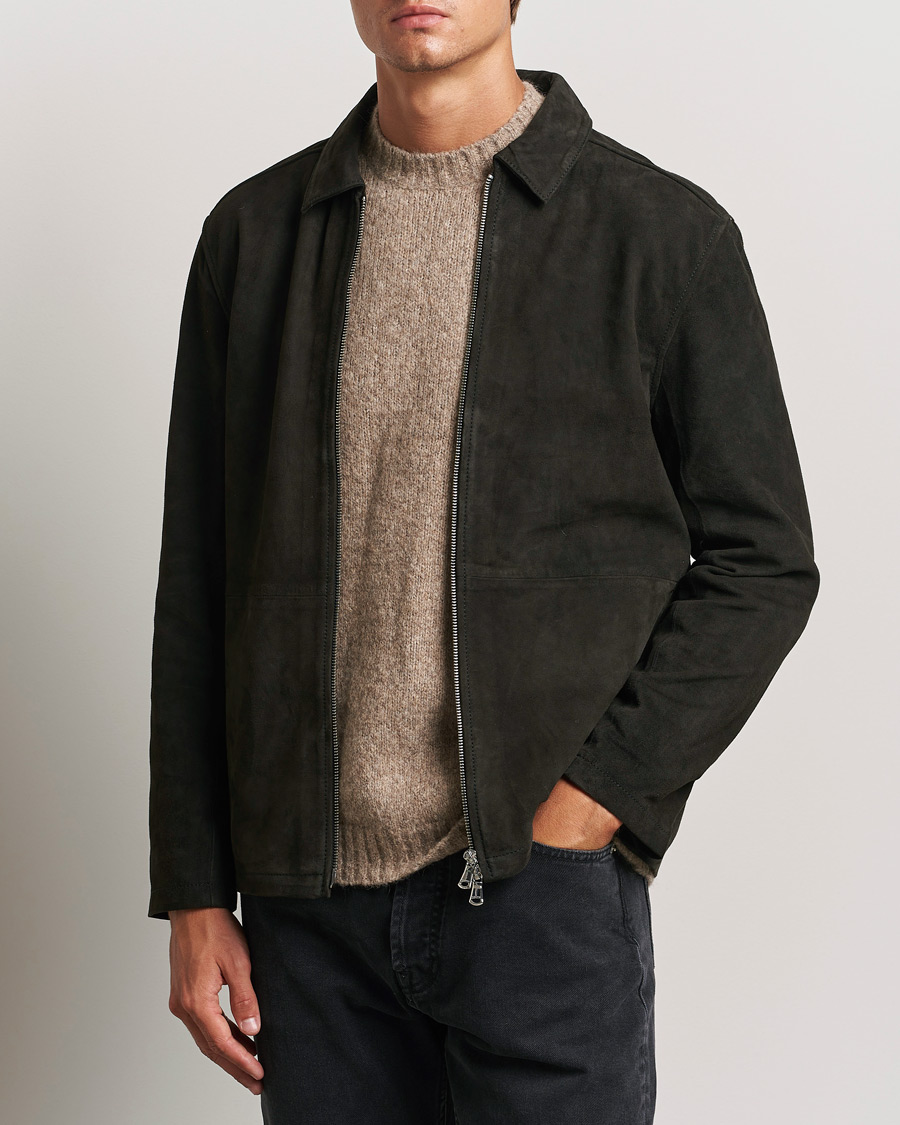 Homme | Manteaux Et Vestes | J.Lindeberg | Jonah Suede Overshirt Washed Black