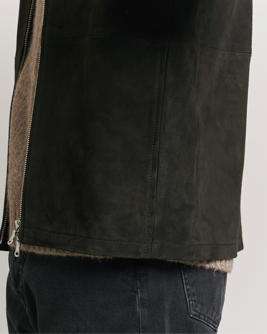 Homme | Manteaux Et Vestes | J.Lindeberg | Jonah Suede Overshirt Washed Black