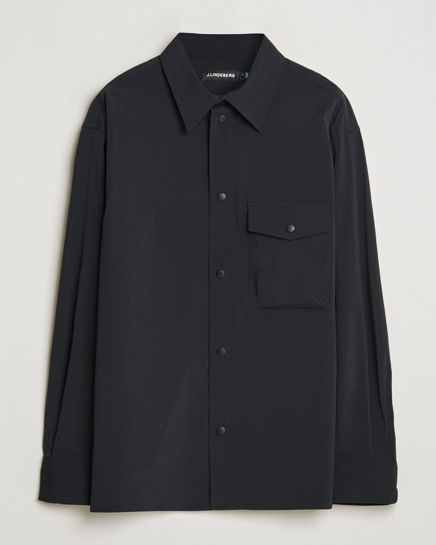 Homme | Chemises | J.Lindeberg | Howard Tech Press Stud Shirt Black