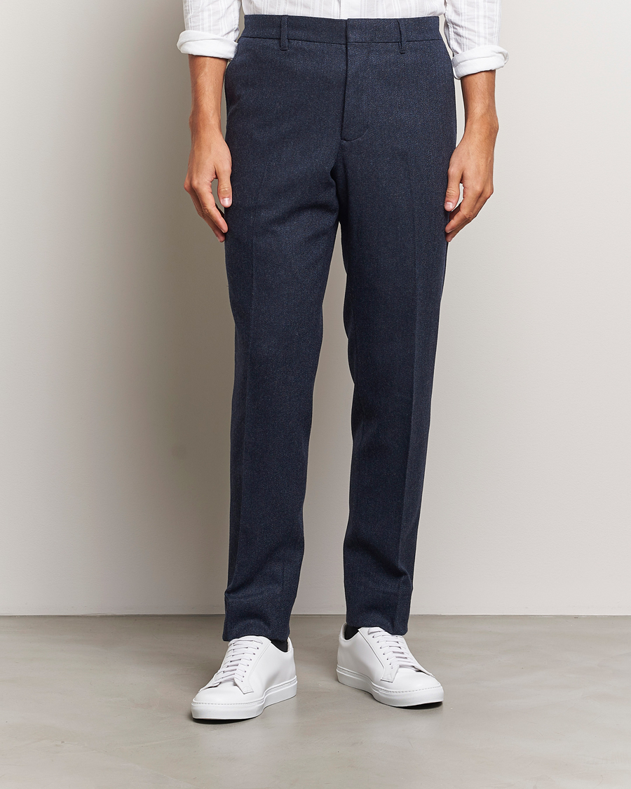 Homme | Pantalons | J.Lindeberg | Soren Twill Cash Flannel Pants Navy