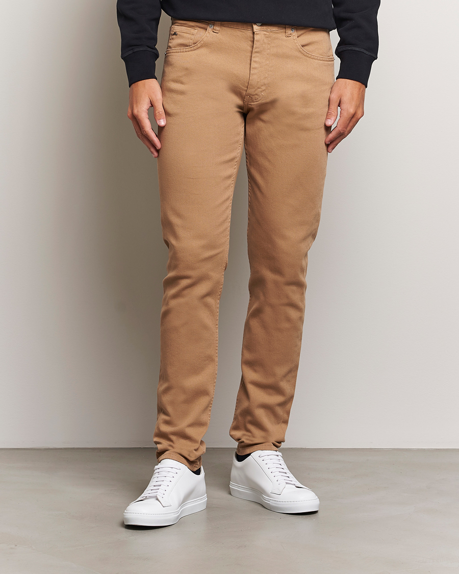 Homme | Pantalons | J.Lindeberg | Jay Solid Twill Stretch Jeans Tiger Brown
