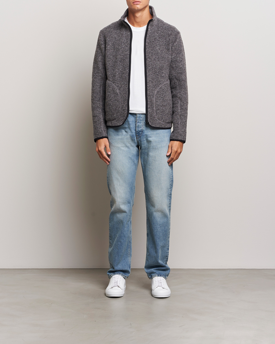 Homme | Pulls Et Tricots | J.Lindeberg | Dustin Wool Fleece Jacket Light Grey Melange