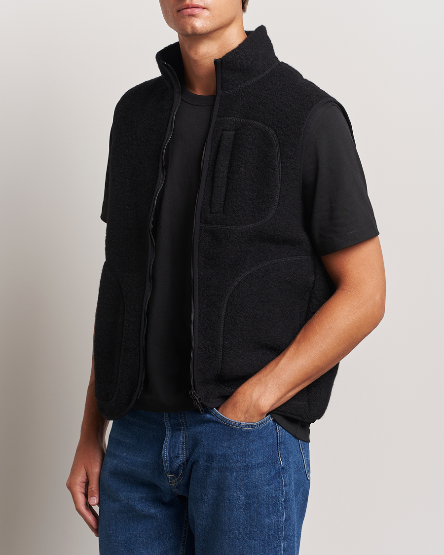Homme | Gilets | J.Lindeberg | Duncan Wool Fleece Vest Black