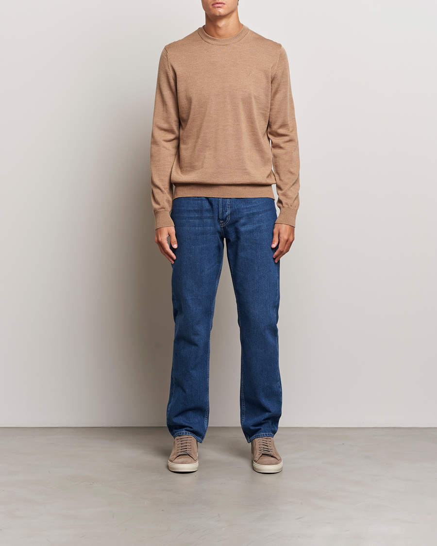 Homme | Pulls Et Tricots | J.Lindeberg | Keane Merino Crew Neck Sweater Tiger Brown