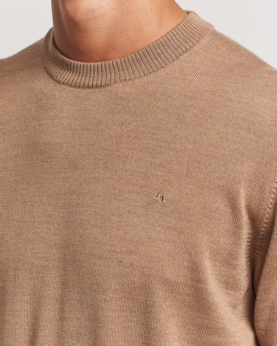 Homme | Pulls Et Tricots | J.Lindeberg | Keane Merino Crew Neck Sweater Tiger Brown