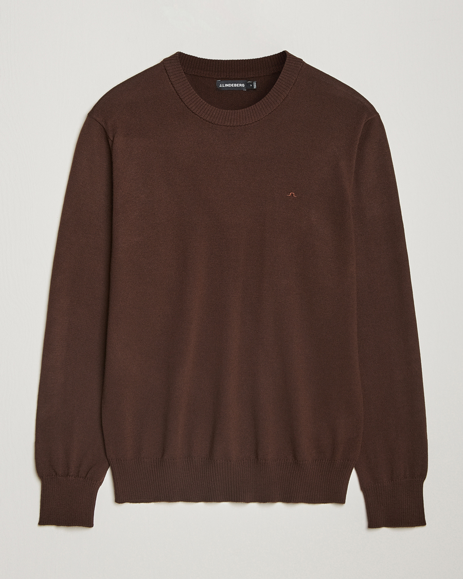 Homme | Pulls Et Tricots | J.Lindeberg | Keane Merino Crew Neck Sweater Bitter Chocolate