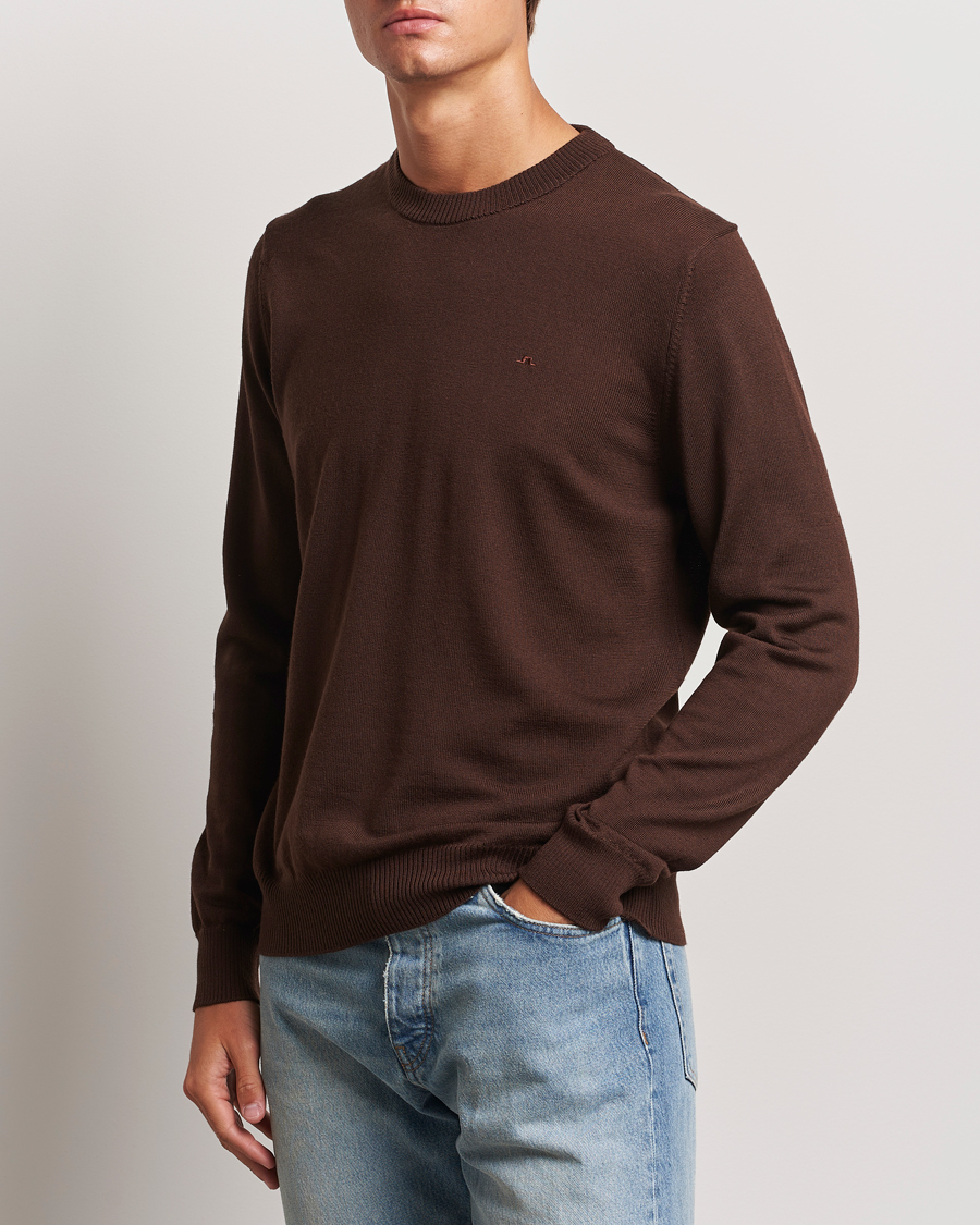 Homme | Pulls Et Tricots | J.Lindeberg | Keane Merino Crew Neck Sweater Bitter Chocolate