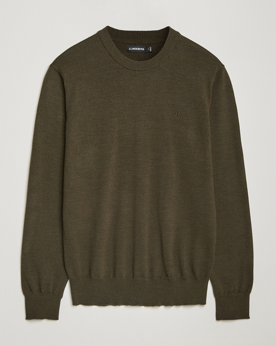 Homme | Pulls Et Tricots | J.Lindeberg | Keane Merino Crew Neck Sweater Forest Green
