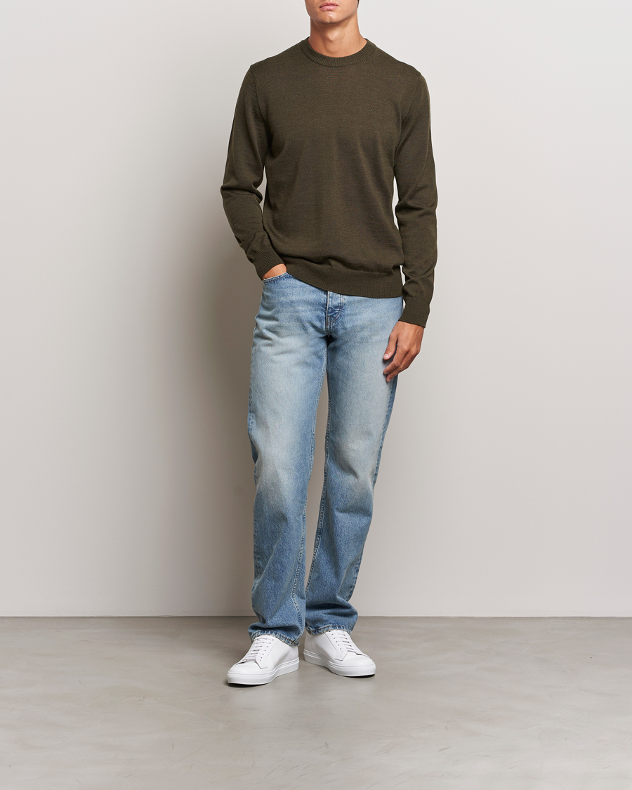 Homme | Pulls Et Tricots | J.Lindeberg | Keane Merino Crew Neck Sweater Forest Green