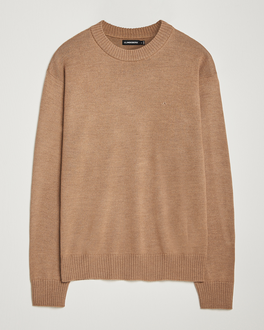 Homme | Pulls Et Tricots | J.Lindeberg | Kino Merino Crew Neck Tiger Brown