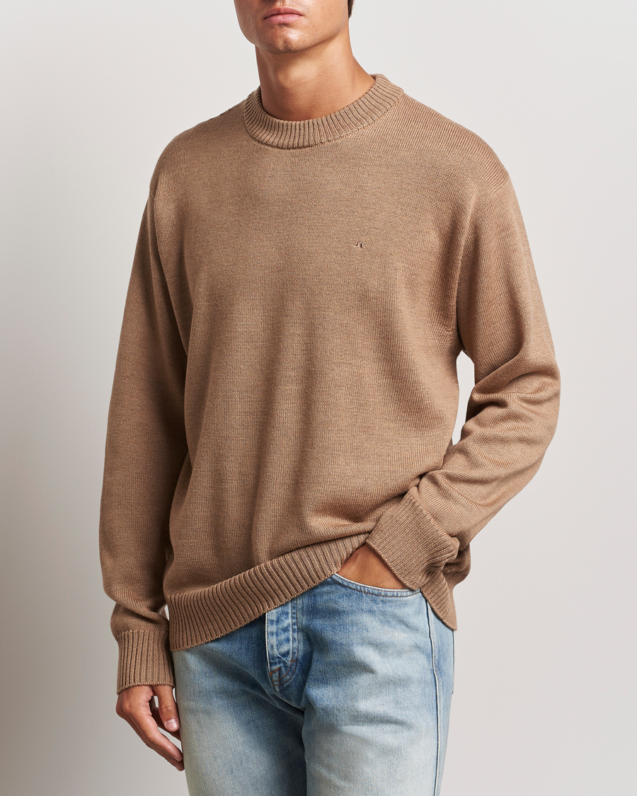 Homme | Pulls Et Tricots | J.Lindeberg | Kino Merino Crew Neck Tiger Brown
