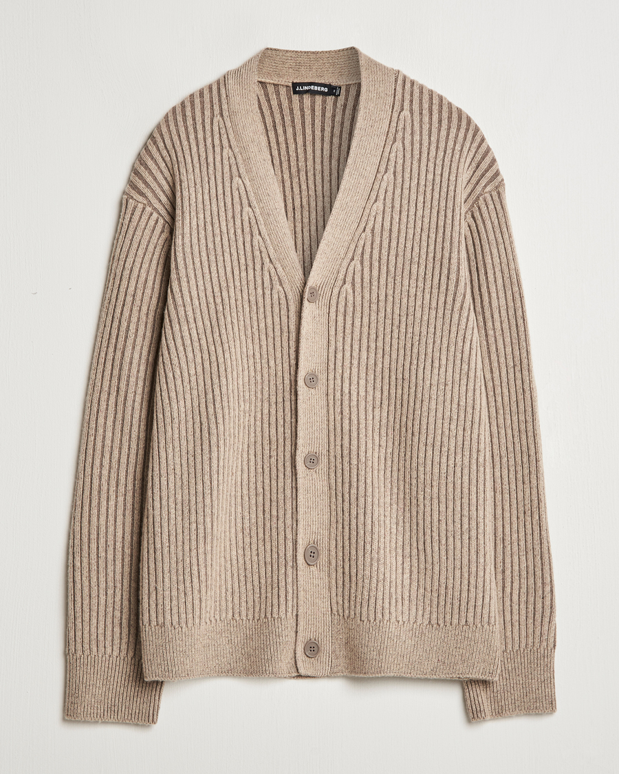Homme | Pulls Et Tricots | J.Lindeberg | Twin Plated Knit Cardigan Tiger Brown