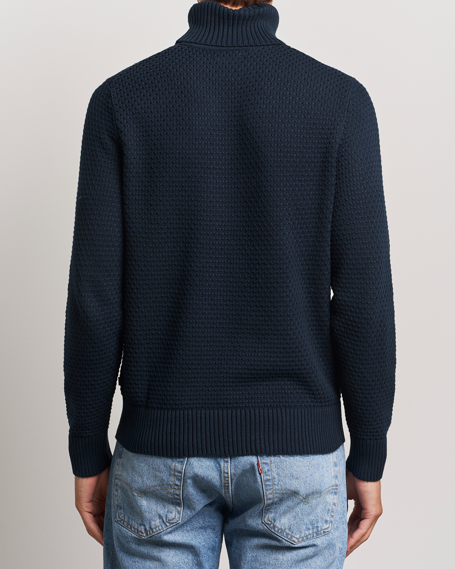 Homme | Pulls Et Tricots | J.Lindeberg | Olivero Structure Cotton Turtleneck Navy