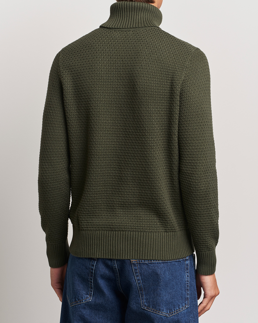 Homme | Pulls Et Tricots | J.Lindeberg | Olivero Structure Cotton Turtleneck Forest Green